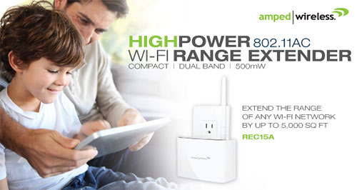 REC15A High Power Compact 802.11ac Wi-Fi Range Extender