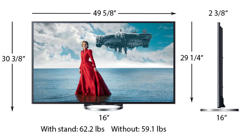 Sony XBR-55X850A Dimensions
