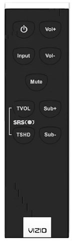 VIZIO VSB210WS Sound Bar Remote