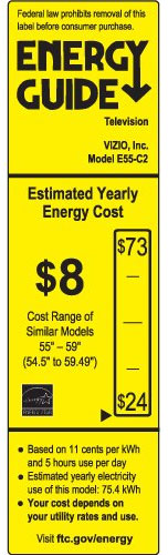 VIZIO E55-C2 Energy Guide